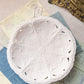 Medium Beige Ceramic Bisque Ornate Footed Dish