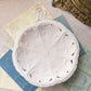Medium Beige Ceramic Bisque Ornate Footed Dish