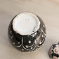 Medium Black Ceramic Lidded Ginger Jar with Floral Designs