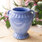 Medium Blue Ceramic Urn-Shaped Vase with Handle Details