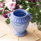 Medium Blue Ceramic Urn-Shaped Vase with Handle Details
