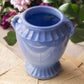 Medium Blue Ceramic Urn-Shaped Vase with Handle Details