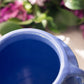 Medium Blue Ceramic Urn-Shaped Vase with Handle Details