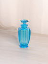 Medium Blue Glass Perfume Bottle with Hexagonal Finial