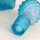 Medium Blue Satin Glass Decanter with Quilted Diamond Designs