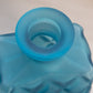 Medium Blue Satin Glass Decanter with Quilted Diamond Designs