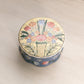 Medium Blue & Yellow Ceramic Lidded Floral Jar