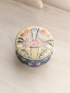 Medium Blue & Yellow Ceramic Lidded Floral Jar