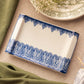 Medium Bombay Compote Blue & White Ceramic Palmette Tray