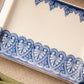 Medium Bombay Compote Blue & White Ceramic Palmette Tray
