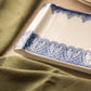 Medium Bombay Compote Blue & White Ceramic Palmette Tray