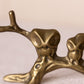 Small Brass 3 Owls on Branch Figurine