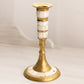 Medium Brass and Mother of Pearl Candlestick