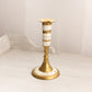 Medium Brass and Mother of Pearl Candlestick
