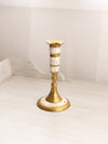 Medium Brass and Mother of Pearl Candlestick