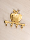 Medium Brass Apple Wall Hook with 4 Hooks