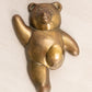 Medium Brass Bear with Leg Up Wall Hook