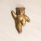 Medium Brass Bear with Leg Up Wall Hook