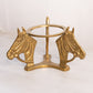 Medium Brass Bowl Stand with 3 Horse Heads