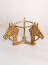Medium Brass Bowl Stand with 3 Horse Heads