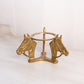 Medium Brass Bowl Stand with 3 Horse Heads