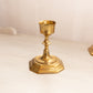 Medium Brass Candlestick with Octagonal Base
