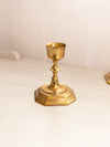 Medium Brass Candlestick with Octagonal Base