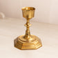 Medium Brass Candlestick with Octagonal Base