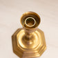 Medium Brass Candlestick with Octagonal Base