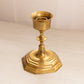 Medium Brass Candlestick with Octagonal Base