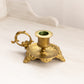 Medium Brass Chamberstick Candleholder with Floral Designs