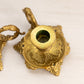 Medium Brass Chamberstick Candleholder with Floral Designs