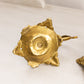 Medium Brass Chamberstick Candleholder with Floral Designs