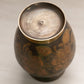 Medium Brass, Copper, Black Metal Vase with Floral Designs