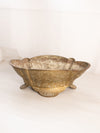Medium Brass Curved Oval Planter with Floral Designs