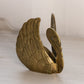 Medium Brass Details Swan Figurine with Separated Wings