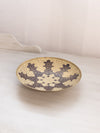 Medium Brass Dish with Blue and Cream Ornate Designs