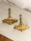 Medium Brass Divided Ornate Wall Shelves (Set of 2)