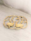 Medium Brass Double Swan Trivet