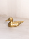 Medium Brass Duck Figurine with Detailed Feathers