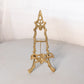 Medium Brass Easel with Ornate Designs and Pointed Top