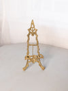 Medium Brass Easel with Ornate Designs and Pointed Top
