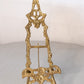 Medium Brass Easel with Ornate Designs and Pointed Top
