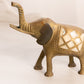 Medium Brass Elephant with Mother of Pearl Inlay Figurine