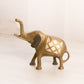 Medium Brass Elephant with Mother of Pearl Inlay Figurine