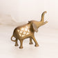 Medium Brass Elephant with Mother of Pearl Inlay Figurine
