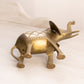 Medium Brass Elephant with Mother of Pearl Inlay Figurine
