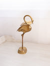 Medium Brass Flamingo Figurine with Head Straight