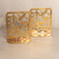 Medium Brass Floral Cherry Blossom Bookends