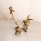 Medium Brass Floral Wall Sconce with Hummingbird Design